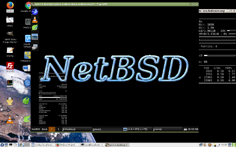 TightVNCのvncserverで起動したNetBSDをFedora上のTigerVNCのvncviewerで表示