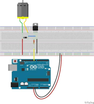 Arduino/MOSFET Motor Example画像 by Fritzing