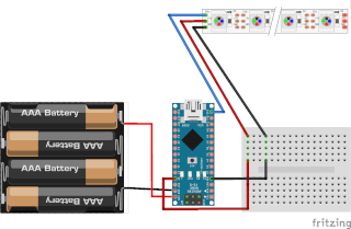 ArduinoでNeoPixel WS2812B LEDテープライト制御 by Fritzing