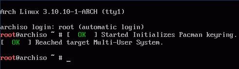 Arch Linux LiveCDオートログイン