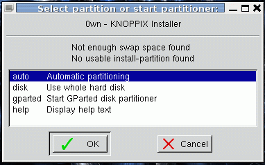 KNOPPIX 6.7.1 Partitioner