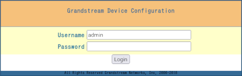 Grandstream H813 Web管理画面用ログインパネル